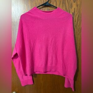 🔥Quince 100% Cashmere Vibrant Pink Cowl Neck Sweater